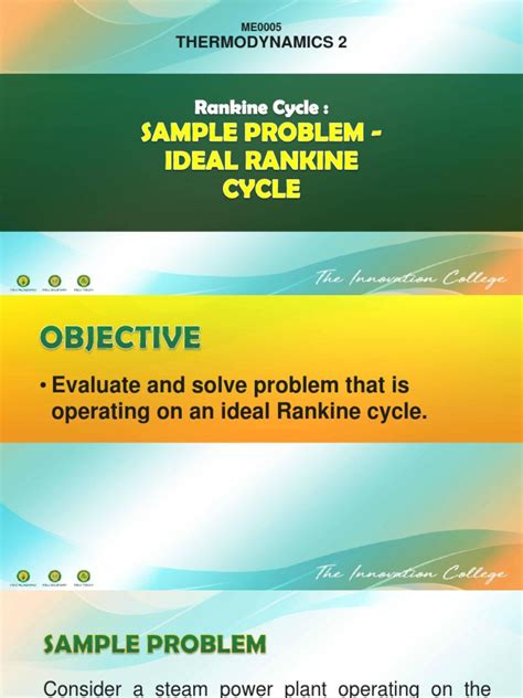 Lesson 2.1.2 - Sample Problem (Ideal Rankine Cycle) | PDF | Steam | Power (Physics)