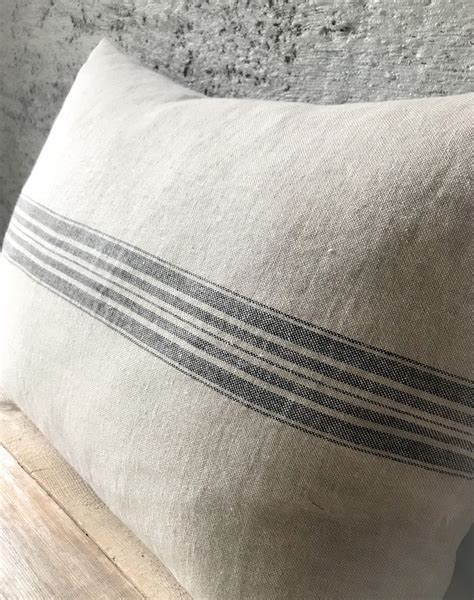 Rustic Linen Pillow Case/linen Throw Pillow Cover/striped - Etsy