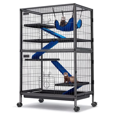 HABUTWAY 50''H Metal Small Animal Cages, Rolling Ferret Cage with ...