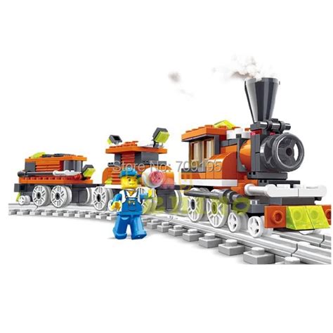 Building block train set 27091N WANGE Train Series Steam Freight ...