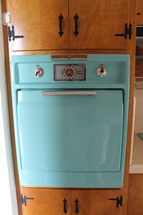 Vintage 1950s GE aqua wall oven and counter top stove