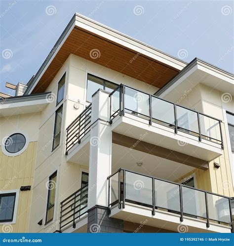 New Modern Luxury Condo Apartment Building Exterior Balcony Home Design Stock Photo - Image of ...