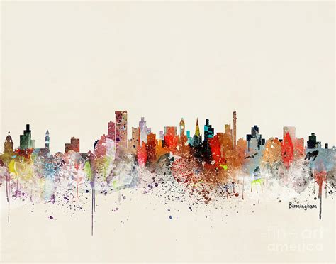 Birmingham Skyline Painting by Bri Buckley - Fine Art America