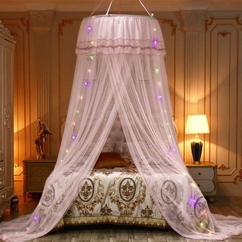 Princess Bed Canopy Mesh Crib Canopy Round Dome Fairy Net for Kids Bed ...