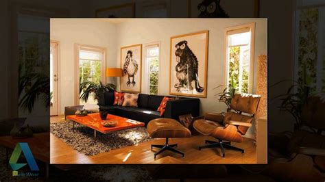 [Daily Decor] Brown and Orange Living Room - YouTube