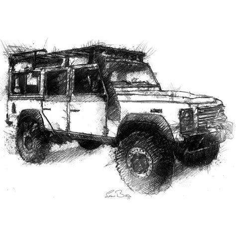 Original Landrover defender sketch | SeanBriggs | Land rover defender, Land rover, Sketches