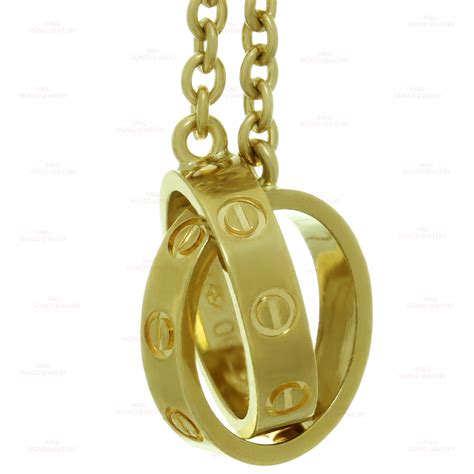 CARTIER Love 18k Yellow Gold Double Circle Pendant Necklace-