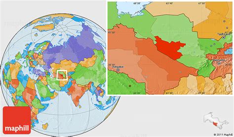 Political Location Map of Bukhara