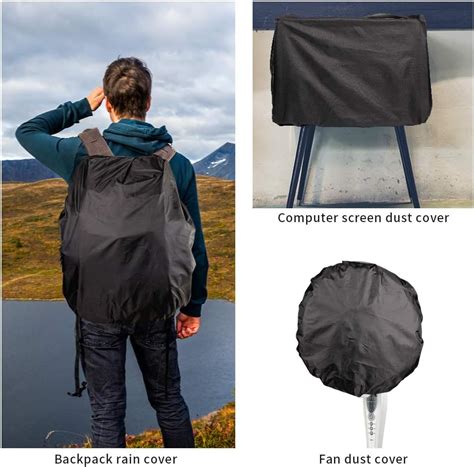 Camping Outdoor Activities 2 Pack Waterproof Rucksack Cover for Hiking Black Anti-dust and Anti ...