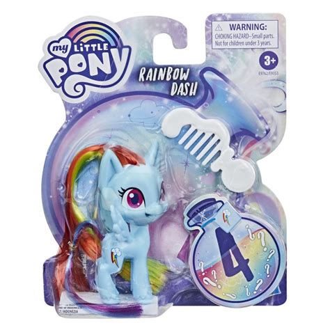 My Little Pony Rainbow Dash Potion Pony Figure -- 3-Inch Blue Pony Toy with Brushable Hair, Comb ...