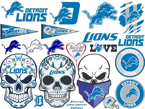 DETROIT LIONS SVG nfl football bundle clipart stencil decals | Etsy