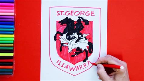 How to draw St. George Illawarra Dragons Logo (National Rugby League ...