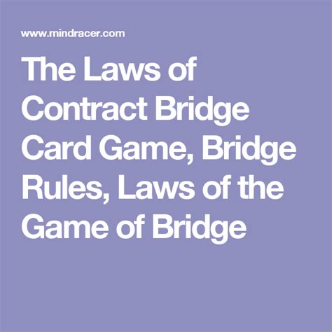 The Laws of Contract Bridge Card Game, Bridge Rules, Laws of the Game of Bridge | Bridge card ...