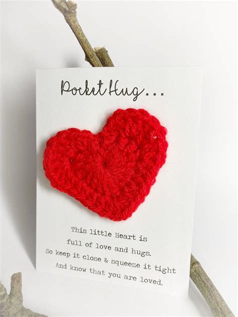 Pocket Hug Heart, Multiple Colour Choices. Crochet. - Etsy UK ...