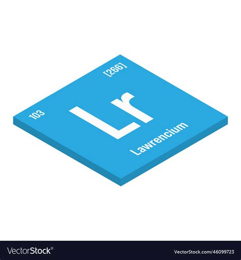 Lawrencium lr periodic table element Royalty Free Vector