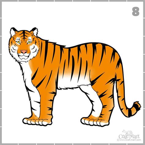 How to create a nice drawing of a tiger for beginners - Craft-Mart ...