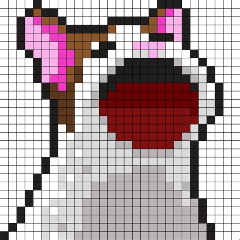 Pop Cat Meme Perler Bead Pixel Art Sprite Pattern By Mel Paradise | The ...