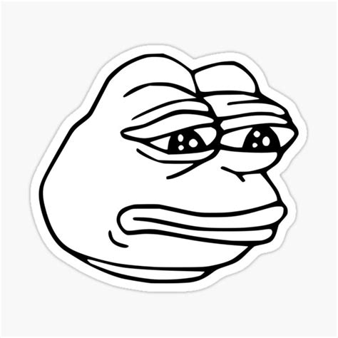 "Sad Pepe Meme Twitch Emoji Black" Sticker for Sale by Mememalistic ...