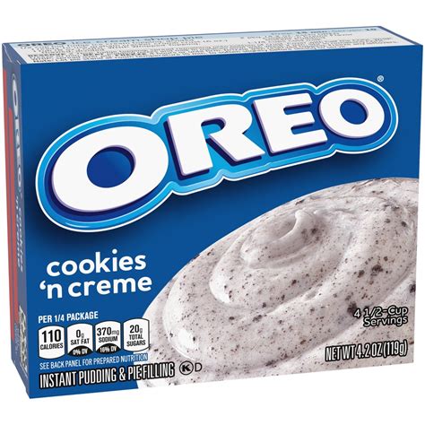 Jell-O Oreo Cookies n' Creme Instant Pudding Mix, 4.2 oz Box - Walmart.com - Walmart.com