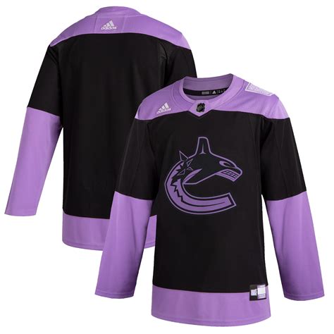 Men's Vancouver Canucks adidas Black 2020 Hockey Fights Cancer ...