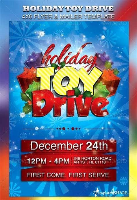 Toy Drive Flyer Template New Graphicriver Holiday toy Drive Flyer ...