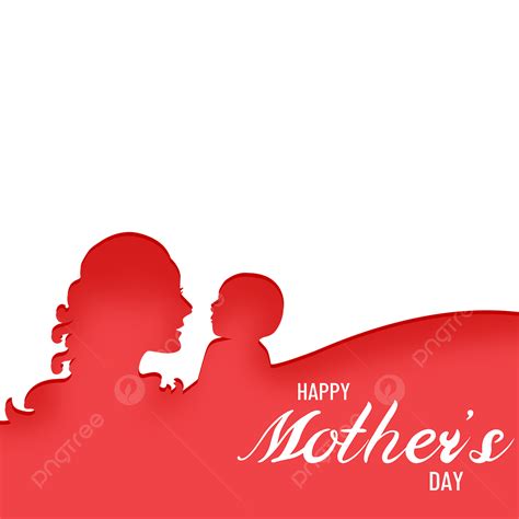 Mothers Day Silhouette Transparent Background, Mothers Day Red ...