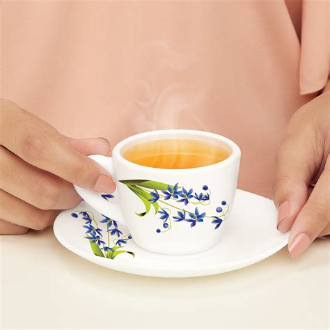 Buy Lavender Cup & Saucer Set 140 ml x 4 at Best Price Online in India - Borosil