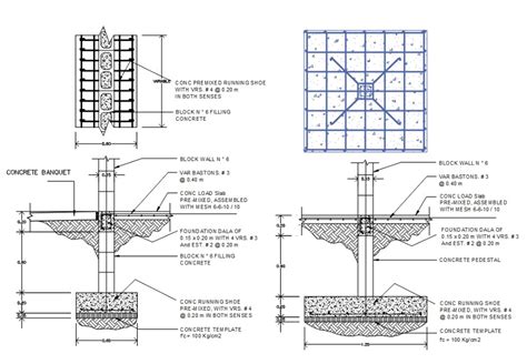 Foundation plan cover plan and structure details of house dwg file – Artofit