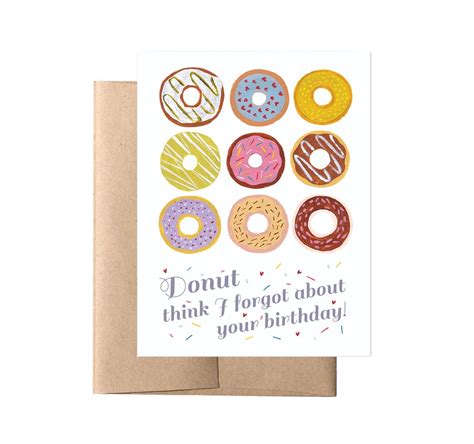 Donut Birthday Card // Birthday Card Donut Birthday Card - Etsy