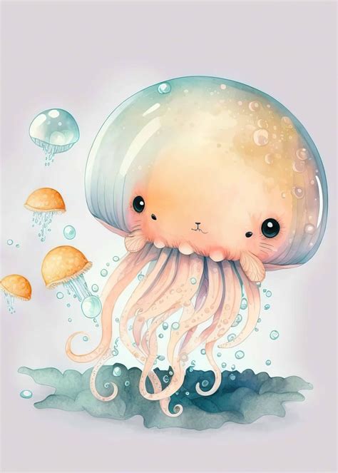 'Jellyfish Cute' Poster by Sohail Rees | Displate