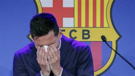 Lionel Messi press conference: Barcelona legend breaks down in tears ...