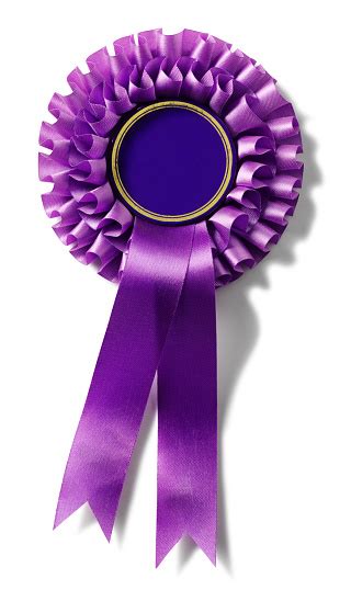 Purple Rosette Award Ribbon Stock Photo - Download Image Now - iStock