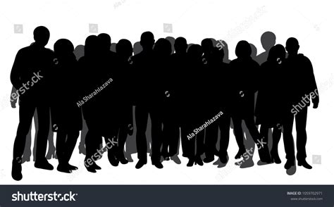 Vector Isolated Silhouette Crowd People On Stock Vector (Royalty Free) 1059702971 | Shutterstock