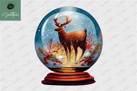 Reindeer in Snowglobe Christmas Graphic by Smoothies.art · Creative Fabrica