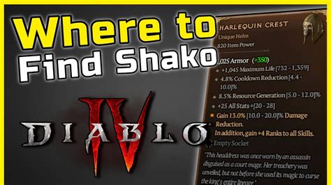 Dev CONFIRMS Where to Find Shako (Harlequin Crest) , and other Rarest Uniques - Diablo 4 - YouTube