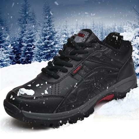 Men's Winter Running Shoes Warm Plush Waterproof Outdoor Sneakers For ...