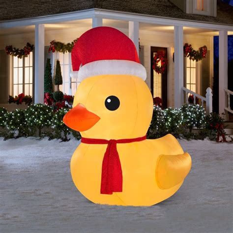 Holiday Living 9.51-ft Lighted Rubber Ducky Christmas Inflatable in the Christmas Inflatables ...