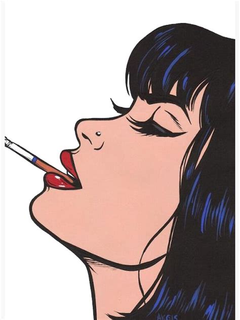 "Pop art of girl smoking a cigarette" Art Print for Sale by MindChirp ...