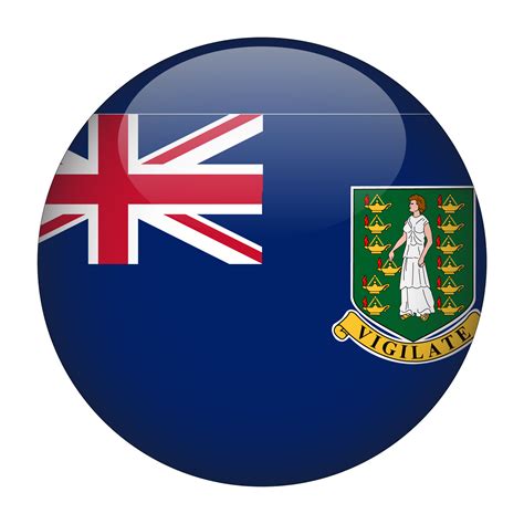 British Virgin Islands 3D Rounded Flag with no Background 15272134 PNG