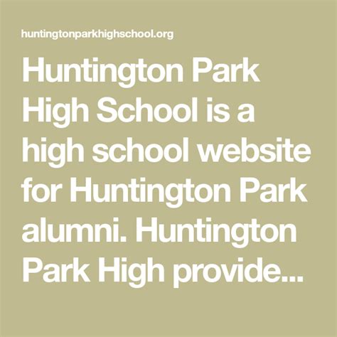 Huntington Park High School is a high school website for Huntington ...