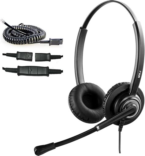 MKJ Cisco Headset with Microphone Noise Cancelling Dual Ear RJ9 Call ...