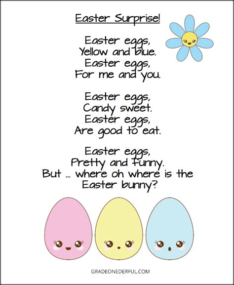 Bear Poem Freebie » Grade Onederful | Easter poems, Easter writing, Easter songs