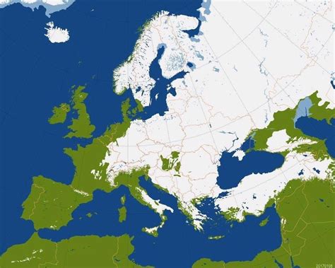 Map of the surface of Europe covered by snow after polar cold wave. : r ...