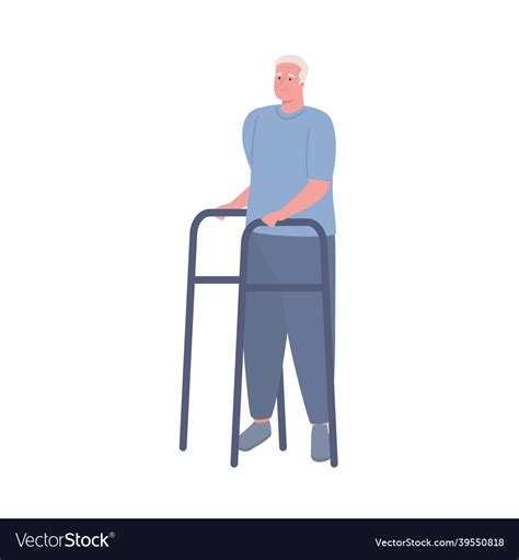 Old man using walker Royalty Free Vector Image