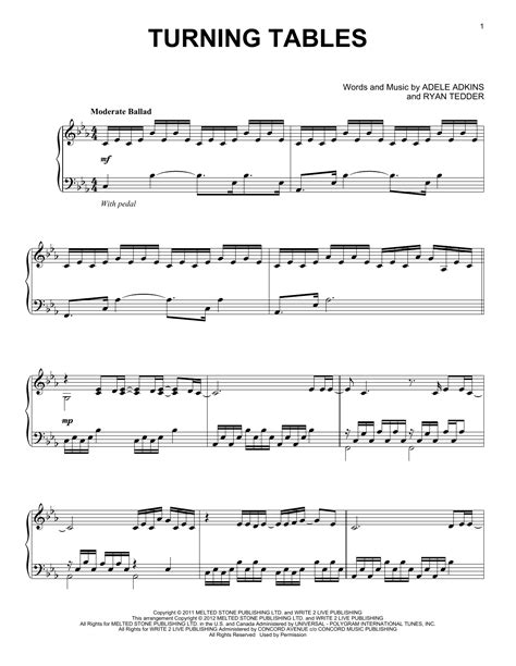 Turning Tables sheet music by Adele (Piano – 89979)