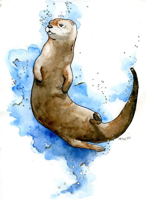 ILLUSTRATION | Otter art, Otter illustration, Animal drawings