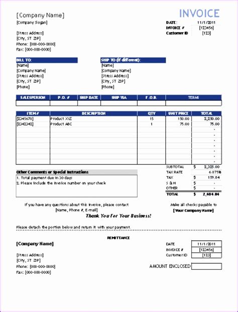 7 Remittance Template Excel - Excel Templates