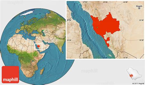 Satellite Location Map of Makkah