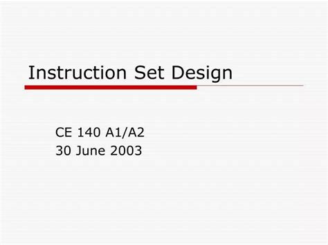 PPT - Instruction Set Design PowerPoint Presentation, free download - ID:5102531