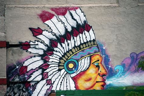 Native American Wall Mural Cheyenne Wyoming Photograph by Thomas Woolworth - Fine Art America